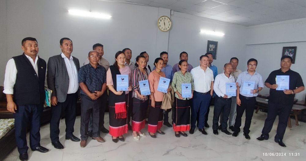 NPF official candidates for ULB Poll to PTC with officials after ticket distribution ceremony on June 10.
